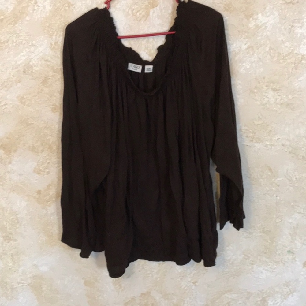 Cute plus size peasant style blouse